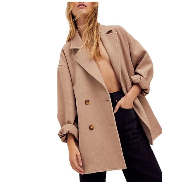 Free People Jackets & Blazers - Free People 💗 Hanna oversized double breasted felted blazer jacket